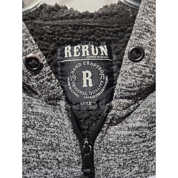 Mens Rerun Supply Company Full Zip Sherpa Lined Thick Jacket Size Large - Picture 4 of 6